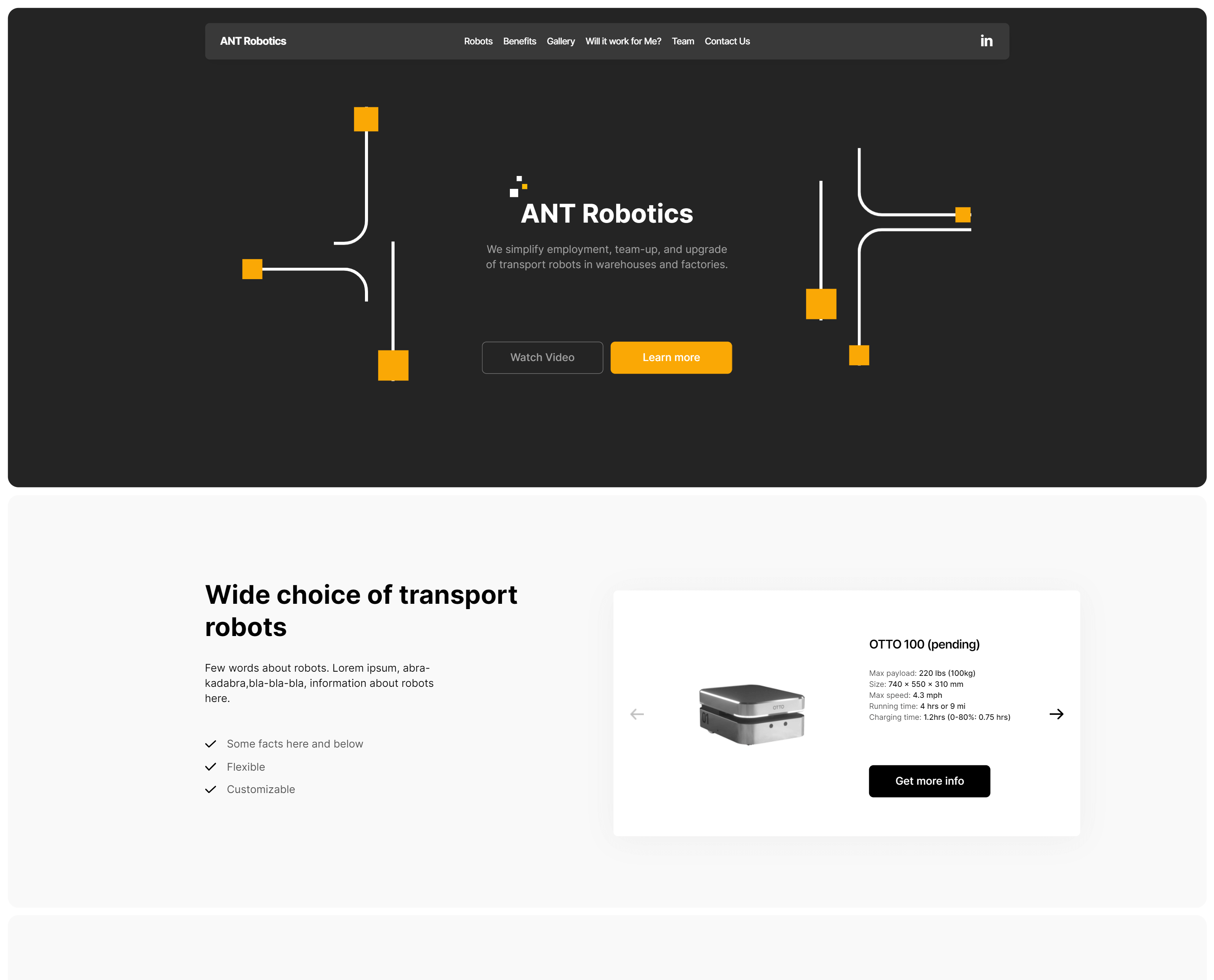 ANT Robotics landing page.